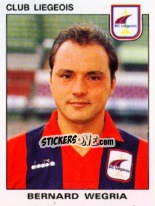Sticker Bernard Wegria - Football Belgium 1992-1993 n. 186 - Panini