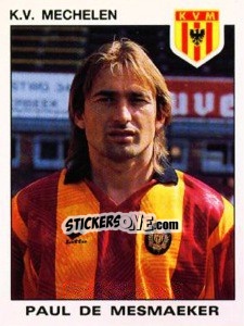 Figurina Paul de Mesmaeker - Football Belgium 1992-1993 - Panini