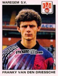 Sticker Franky van der Driessche - Football Belgium 1992-1993 - Panini