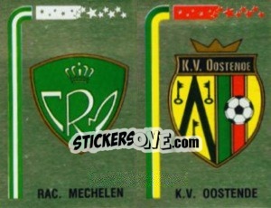Sticker Badge Racing Mechelen / Badge K.V. Oostende - Football Belgium 1992-1993 n. 339 - Panini