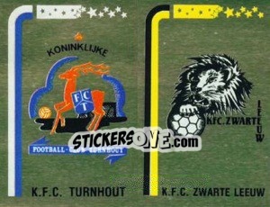Sticker Badge K.F.C. Turnhout / Badge KFC Zwarte Leeuw - Football Belgium 1992-1993 - Panini