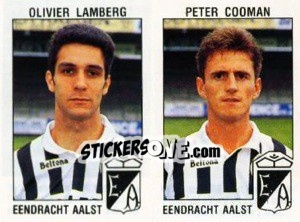 Cromo Olivier Lamberg / Peter Cooman - Football Belgium 1992-1993 - Panini