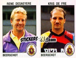Sticker Rene Desaetere / Kris de Fre - Football Belgium 1992-1993 n. 357 - Panini