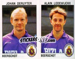 Sticker Johan Deruyter / Alain Lodewijckx - Football Belgium 1992-1993 n. 359 - Panini