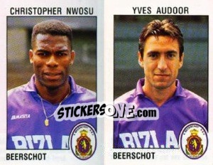 Sticker Christopher Nwosu / Yves Audoor - Football Belgium 1992-1993 n. 361 - Panini