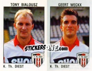 Sticker Tony Bialousz / Geert Weckx - Football Belgium 1992-1993 - Panini