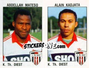 Sticker Abdellah Mateso / Alain Kadjata - Football Belgium 1992-1993 n. 368 - Panini