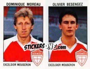 Sticker Dominique Moreau / Olivier Besengez - Football Belgium 1992-1993 n. 376 - Panini