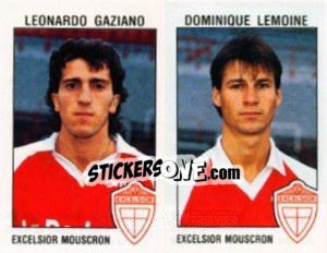 Sticker Leonardo Gaziano / Dominique Lemoine - Football Belgium 1992-1993 - Panini