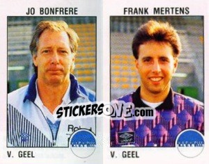 Cromo Jo Bonfrere / Frank Mertens - Football Belgium 1992-1993 - Panini