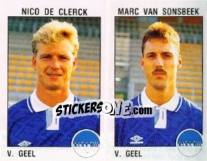 Figurina Nico de Clerck / Marc van Sonsbeeck - Football Belgium 1992-1993 n. 383 - Panini