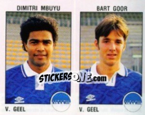 Sticker Dimitri Mbuyu / Bart Goor - Football Belgium 1992-1993 n. 386 - Panini