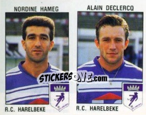 Sticker Nordine Hameg / Alain Declercq - Football Belgium 1992-1993 - Panini