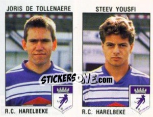 Figurina Joris de Tollenaere / Steev Yousfi - Football Belgium 1992-1993 n. 392 - Panini