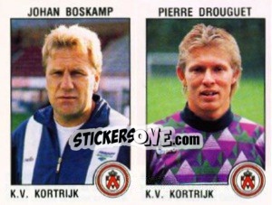 Cromo Johan Boskamp / Pierre Drouguet - Football Belgium 1992-1993 n. 393 - Panini