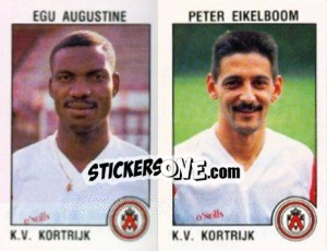 Figurina Egu Augustine / Peter Eikelboom - Football Belgium 1992-1993 n. 394 - Panini