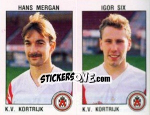 Sticker Hans Mergan / Igor Six - Football Belgium 1992-1993 - Panini