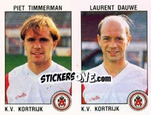 Cromo Piet Timmerman / Laurent Dauwe - Football Belgium 1992-1993 n. 396 - Panini