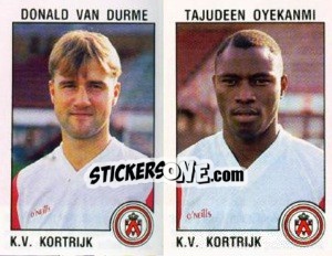 Sticker Donald van Durme / Tajudeen Oyekanmi - Football Belgium 1992-1993 - Panini