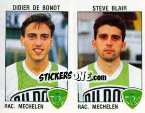 Sticker Didier de Bondt / Steve Blair - Football Belgium 1992-1993 - Panini