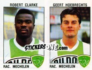 Cromo Robert Clarke / Geert Hoebrechts - Football Belgium 1992-1993 - Panini