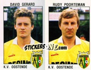 Cromo David Gerard / Rudy Poorteman - Football Belgium 1992-1993 - Panini