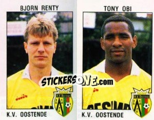 Cromo Bjorn Renty / Tony Obi - Football Belgium 1992-1993 n. 409 - Panini