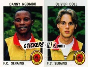 Sticker Danny Ngombo / Olivier Doll - Football Belgium 1992-1993 n. 412 - Panini