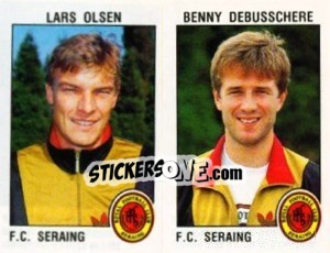 Sticker Lars Olsen / Benny Debusschere - Football Belgium 1992-1993 n. 413 - Panini