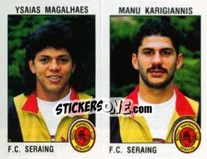 Figurina Ysaias Magalhaes / Manu Karigiannis - Football Belgium 1992-1993 n. 414 - Panini