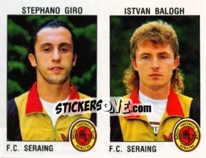Cromo Stephano Giro / Istvan Balogh - Football Belgium 1992-1993 - Panini