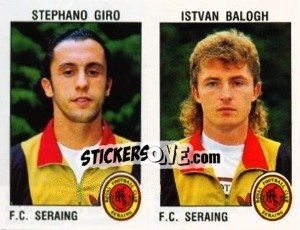Figurina Stephano Giro / Istvan Balogh - Football Belgium 1992-1993 n. 416 - Panini