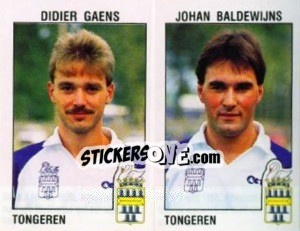 Cromo Didier Gaens / Johan Baldewijns - Football Belgium 1992-1993 - Panini