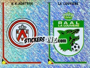 Cromo Badge KV Kortrijk / Badge La Louviere - Football Belgium 1999-2000 - Panini