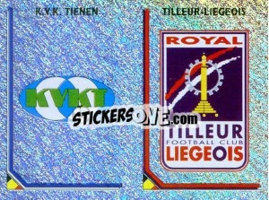 Figurina Badge KVK Tienen / Badge Tilleur Liegeois - Football Belgium 1999-2000 - Panini