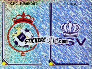 Figurina Badge KFC Turnhout / Badge CS Vise - Football Belgium 1999-2000 - Panini