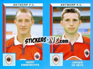 Sticker Geert Emmerchts / Jurgen De Neys - Football Belgium 1999-2000 - Panini
