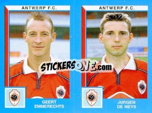 Figurina Geert Emmerchts / Jurgen De Neys - Football Belgium 1999-2000 n. 396 - Panini