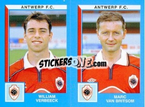 Sticker William Verbeeck / Marc Van Britsom - Football Belgium 1999-2000 - Panini