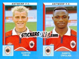Figurina Gunter Ribus / Ganiyu Owolabi - Football Belgium 1999-2000 n. 398 - Panini