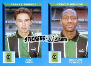 Cromo Andy Stroy / Reodolph Richards - Football Belgium 1999-2000 - Panini