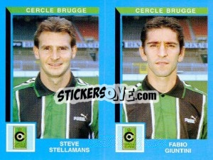 Sticker Steve Stellamans / Fabio Giuntini - Football Belgium 1999-2000 n. 405 - Panini