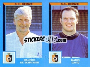 Sticker Maurice De Schrijver / Mario David - Football Belgium 1999-2000 n. 406 - Panini