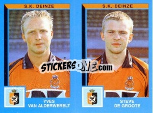 Sticker Yves Van Alderwerelt / Steve De Groote - Football Belgium 1999-2000 n. 408 - Panini