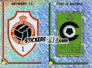 Cromo Badge Antwerp / Badge Cercle Brugge - Football Belgium 1999-2000 - Panini