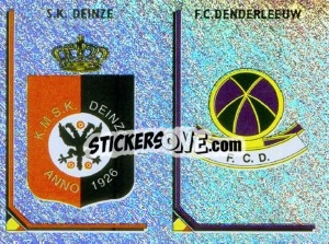 Figurina Badge SK Dienze / Badge FC Denderleeuw - Football Belgium 1999-2000 - Panini
