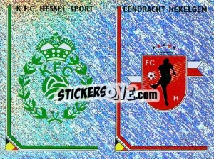 Sticker Badge KFC Dessel Sport / Badge Eendracht Hekelgem - Football Belgium 1999-2000 n. 374 - Panini