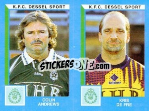 Sticker Colin Andrews / Kris De Fre - Football Belgium 1999-2000 - Panini