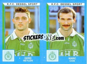 Sticker Gerd Heylen / Marc Cox - Football Belgium 1999-2000 - Panini
