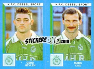 Sticker Gerd Heylen / Marc Cox - Football Belgium 1999-2000 n. 419 - Panini